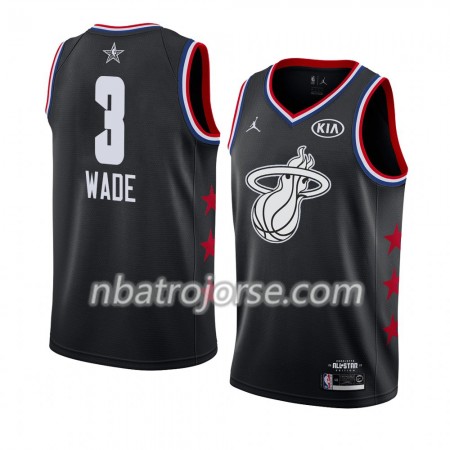 Män Miami Heat Tröja Dwyane Wade 3 2019 All-Star Jordan Brand Svart Swingman Män Miami Heat Tröja Dwyane Wade 3 2019 All-Star Jordan Brand Svart Swingman